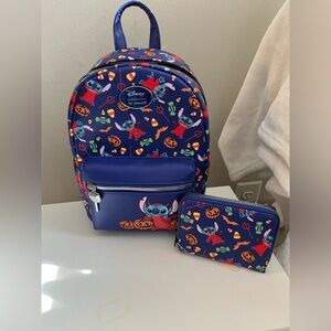 NWT Her Universe Disney Stitch Halloween Backpack and Wallet